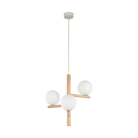 Lampa wisząca Estera Wood | 3 szklane kule, drewno | TK Lighting