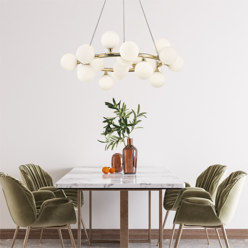 Lampa wisząca Bobo 72cm – Szklane Kule | Złota | Zumaline
