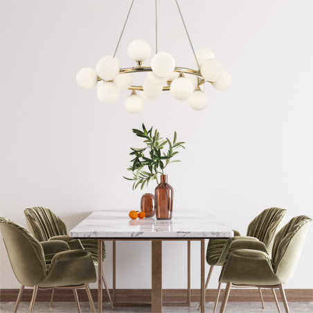 Lampa wisząca Bobo 72cm – Szklane Kule | Złota | Zumaline