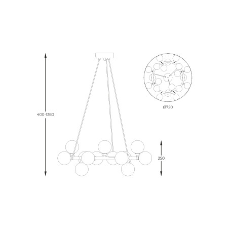 Lampa wisząca Bobo 72cm – Szklane Kule | Złota | Zumaline