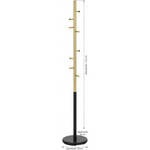 Wieszak stojący glamour Halmar W68 | Czarny/Złoty | Kup online
