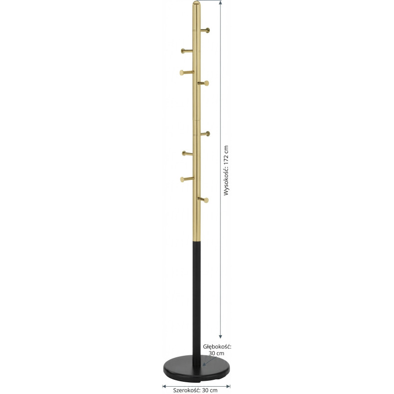 Wieszak stojący glamour Halmar W68 | Czarny/Złoty | Kup online