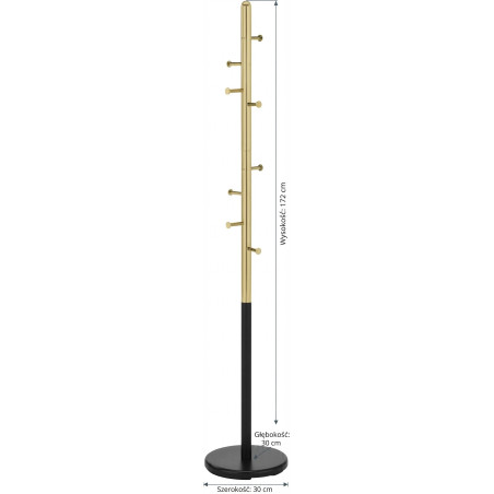 Wieszak stojący glamour Halmar W68 | Czarny/Złoty | Kup online