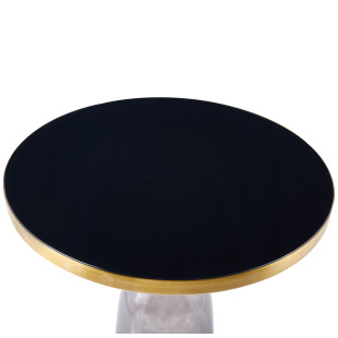 Stolik kawowy DOLCE szare szkło czarny 50 cm | Decolab24