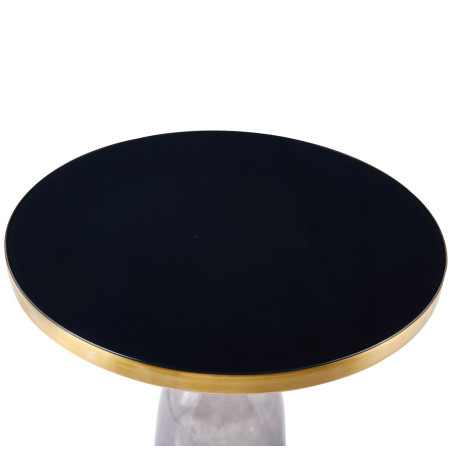 Stolik kawowy DOLCE szare szkło czarny 50 cm | Decolab24