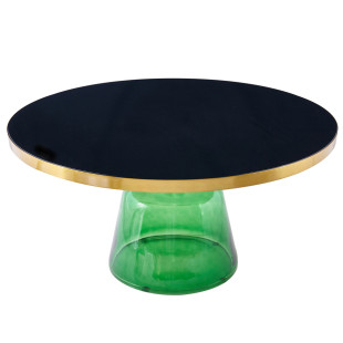 Stolik kawowy DOLCE FLAT zielone szkło 75 cm | Decolab24.pl