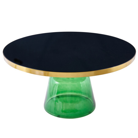 Stolik kawowy DOLCE FLAT zielone szkło 75 cm | Decolab24.pl