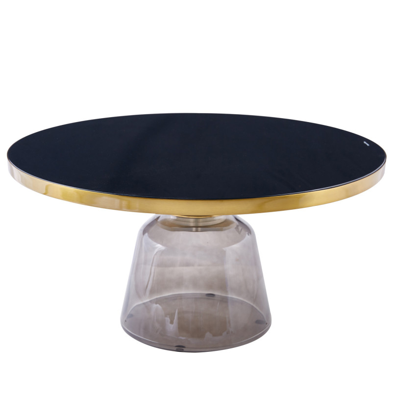 Stolik kawowy DOLCE FLAT szare szkło 75 cm | Decolab24.pl