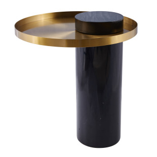 Stolik boczny COLUMN czarny marmur złoty 55 cm | Decolab24.pl
