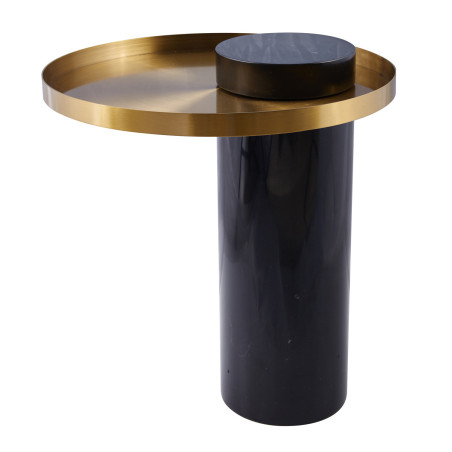 Stolik boczny COLUMN czarny marmur złoty 55 cm | Decolab24.pl