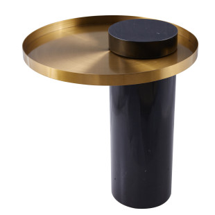Stolik boczny COLUMN czarny marmur złoty 55 cm | Decolab24.pl