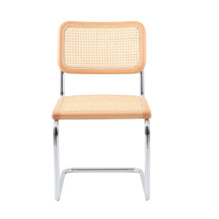 Krzesło VIENNA chrom naturalny rattan Bauhaus | Decolab24.pl
