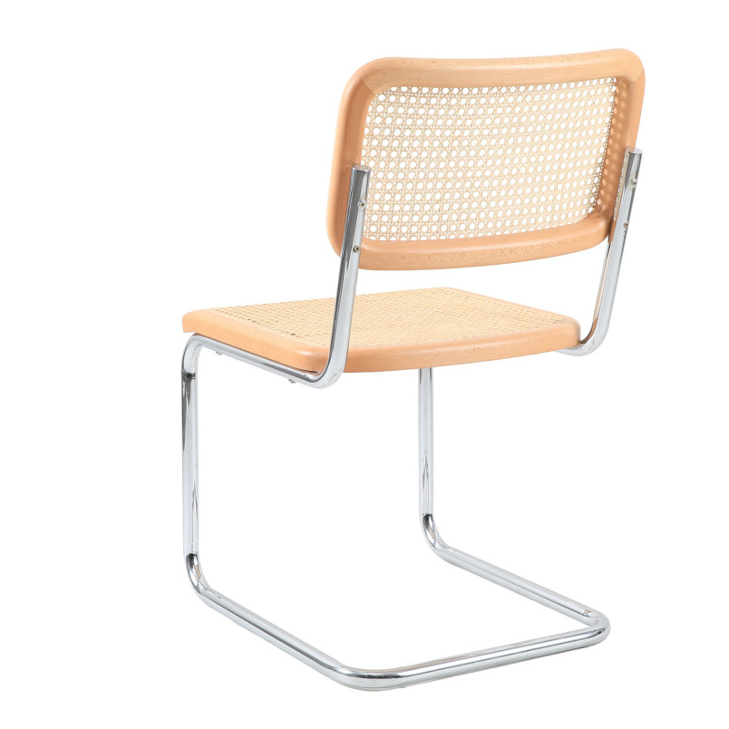 Krzesło VIENNA chrom naturalny rattan Bauhaus | Decolab24.pl