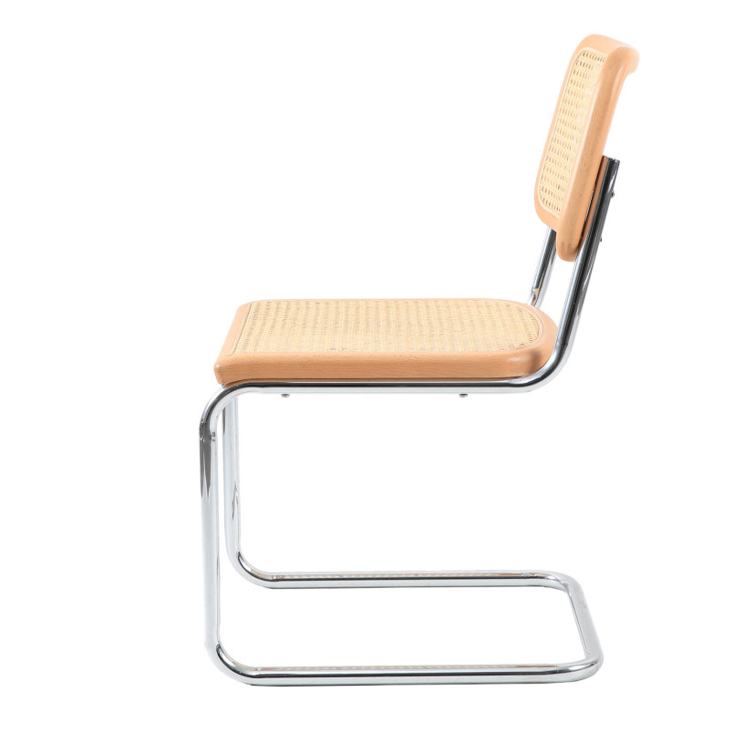 Krzesło VIENNA chrom naturalny rattan Bauhaus | Decolab24.pl