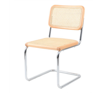 Krzesło VIENNA chrom naturalny rattan Bauhaus | Decolab24.pl