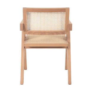 Fotel BOHO z podłokietnikami naturalne drewno rattan | Decolab