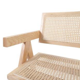 Fotel BOHO z podłokietnikami naturalne drewno rattan | Decolab
