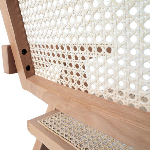 Fotel BOHO z podłokietnikami naturalne drewno rattan | Decolab