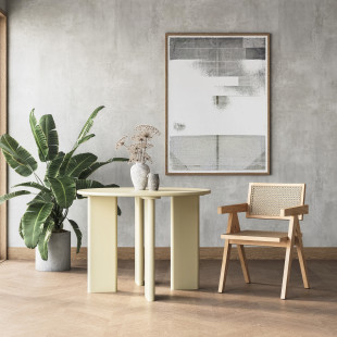Fotel BOHO z podłokietnikami naturalne drewno rattan | Decolab