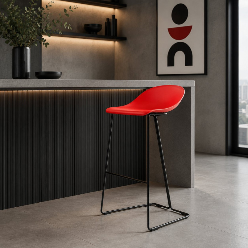 Hoker CARO BAR 75 cm czerwony czarne nogi | Decolab24.pl