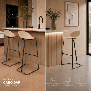 Hoker CARO BAR 75 cm beżowy nude czarne nogi | Decolab24