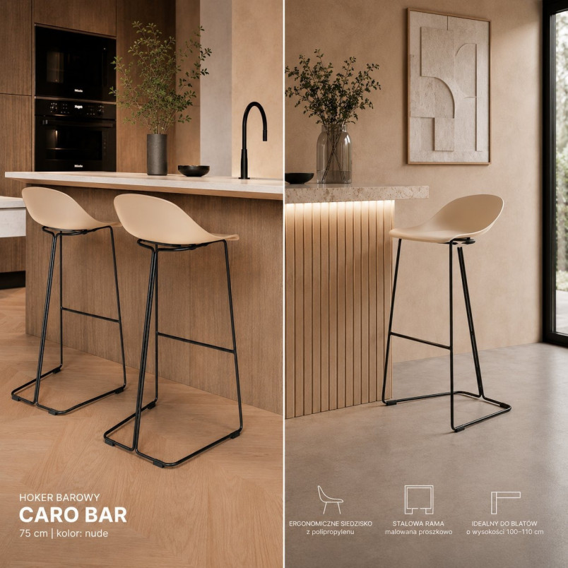 Hoker CARO BAR 75 cm beżowy nude czarne nogi | Decolab24