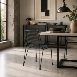 Krzesło metalowe IRON czarne ażurowe loft | Decolab24.pl