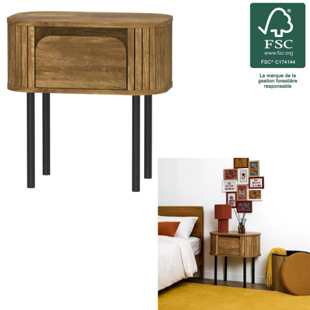 Szafka nocna Hermiona 50 cm z szufladą lamele | Decolab24.pl