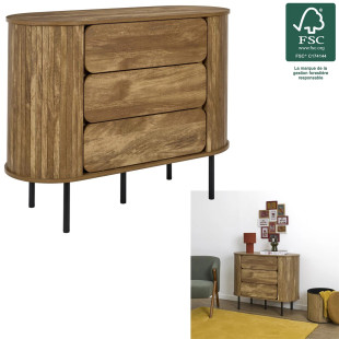 Komoda z szufladami Hermiona 100 cm lamele | Decolab24.pl