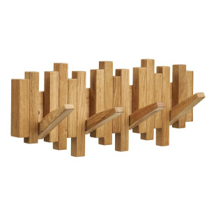 Wieszak ścienny dębowy Caltra 4 haczyki 40 cm | Decolab24.pl