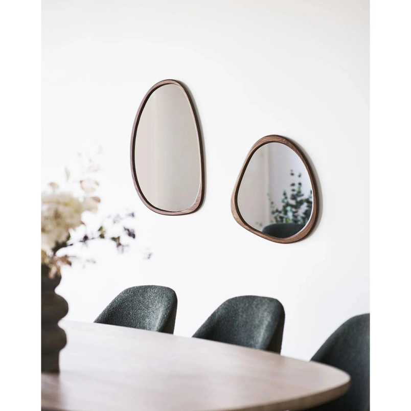 Lustro organiczne Luxon 65x39 cm brązowe owalne | Decolab24.pl