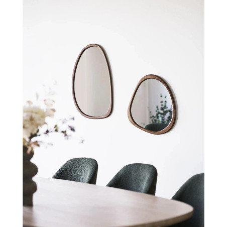 Lustro organiczne Luxon 65x39 cm brązowe owalne | Decolab24.pl