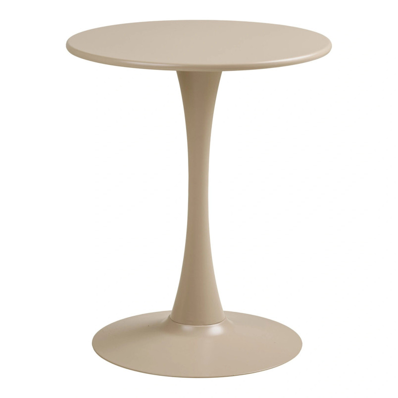 Stół okrągły na jednej nodze Meira 60 cm taupe | Decolab24.pl