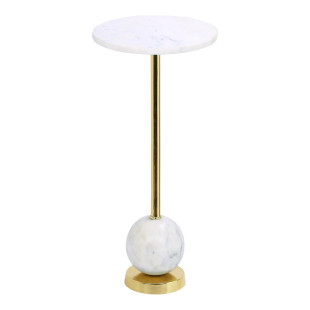 Stolik pomocniczy marmurowy Salo 25 cm złoty | Decolab24.pl