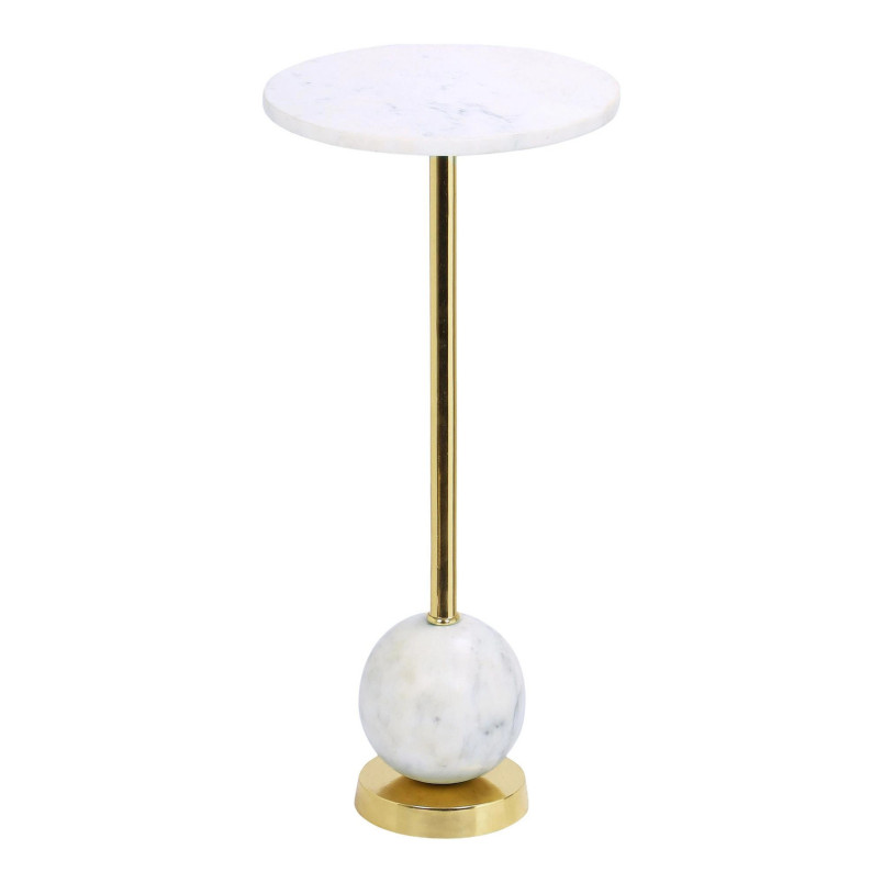 Stolik pomocniczy marmurowy Salo 25 cm złoty | Decolab24.pl
