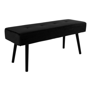 Ławka welurowa Skiby 100 cm czarna pikowana | Decolab24.pl