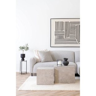 Stolik pomocniczy z półką Leuven 27 cm trawertyn | Decolab24