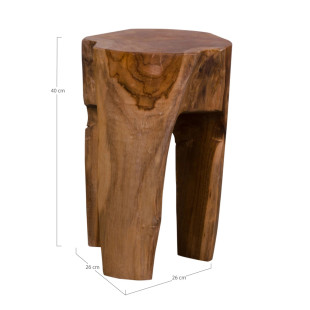 Stołek z drewna tekowego Rose 26 cm pień teak | Decolab24.pl