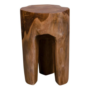 Stołek z drewna tekowego Rose 26 cm pień teak | Decolab24.pl