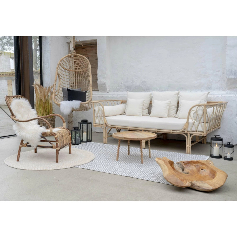 Stolik z drewna mango Jammu 60 cm toczone nogi | Decolab24