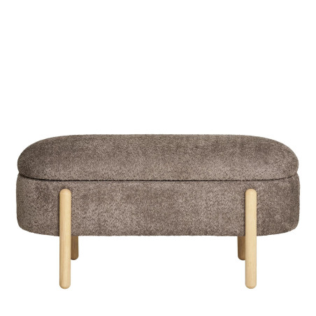 Ławka ze schowkiem Branca 98 cm bouclé brązowa | Decolab24.pl