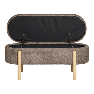 Ławka ze schowkiem Branca 98 cm bouclé brązowa | Decolab24.pl