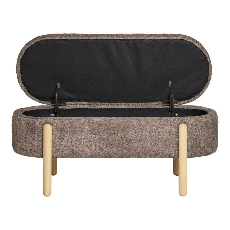 Ławka ze schowkiem Branca 98 cm bouclé brązowa | Decolab24.pl