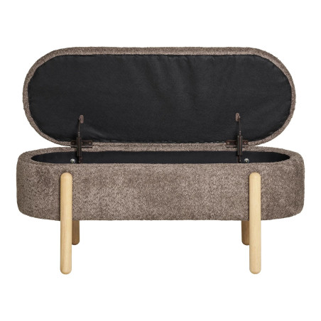 Ławka ze schowkiem Branca 98 cm bouclé brązowa | Decolab24.pl
