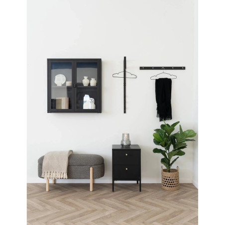 Ławka ze schowkiem Branca 98 cm bouclé brązowa | Decolab24.pl