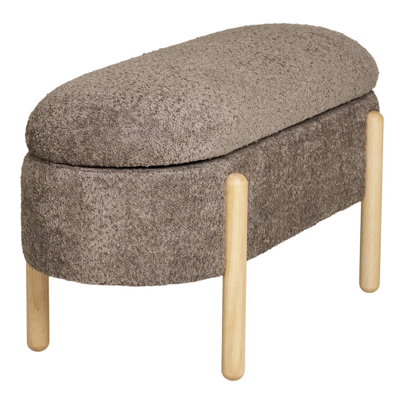 Ławka ze schowkiem Branca 98 cm bouclé brązowa | Decolab24.pl