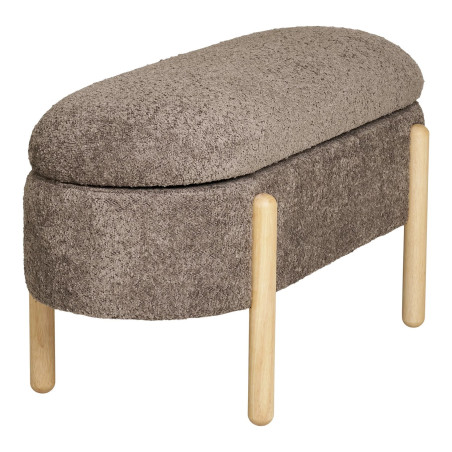 Ławka ze schowkiem Branca 98 cm bouclé brązowa | Decolab24.pl