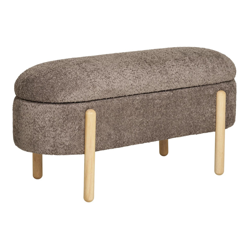 Ławka ze schowkiem Branca 98 cm bouclé brązowa | Decolab24.pl