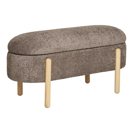 Ławka ze schowkiem Branca 98 cm bouclé brązowa | Decolab24.pl