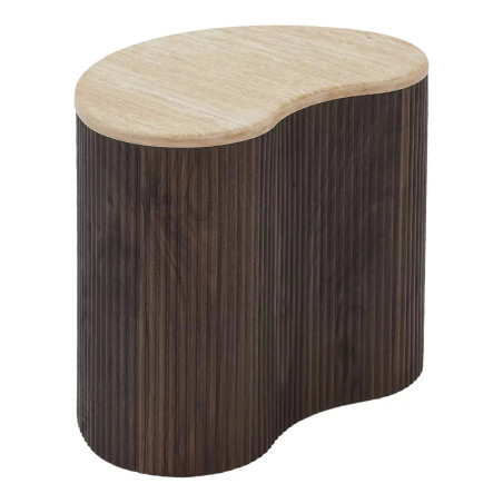 Stolik nerka ryflowany Cadiz 50x33 trawertyn | Decolab24.pl